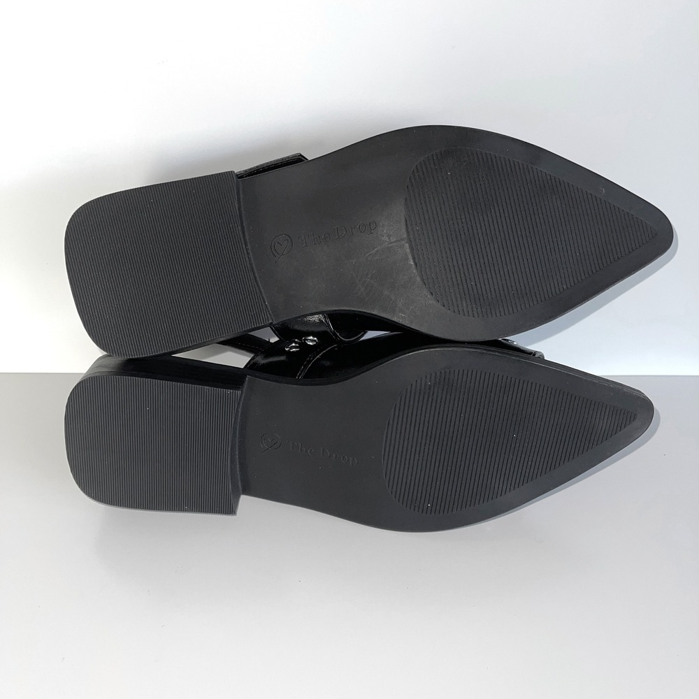 The Drop Womens Black Pointed Toe Slingback Buckle Flats Shoes Size 7.5 NWOT - Picture 6 of 8